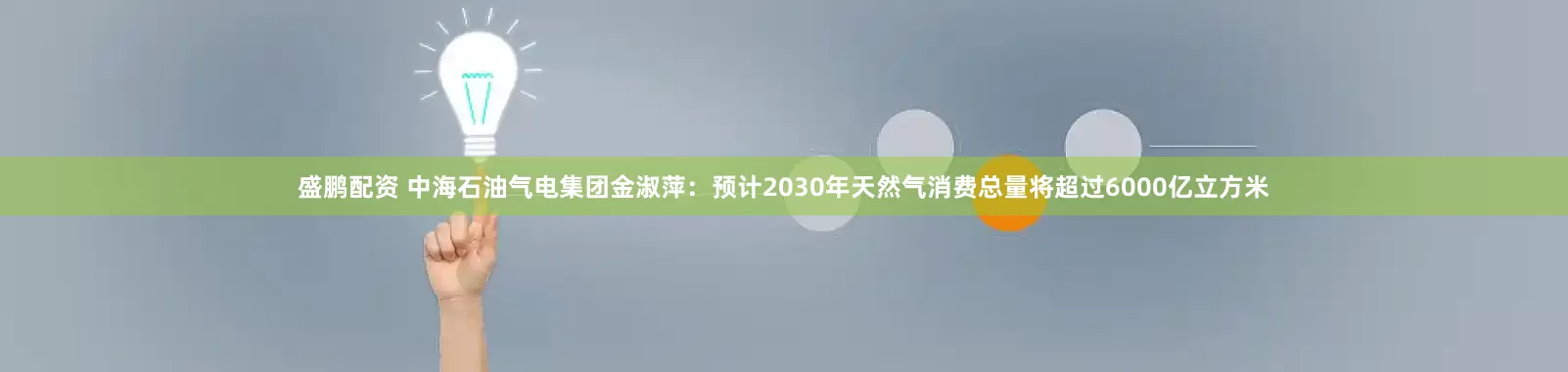 盛鹏配资 中海石油气电集团金淑萍：预计2030年天然气消费总量将超过6000亿立方米