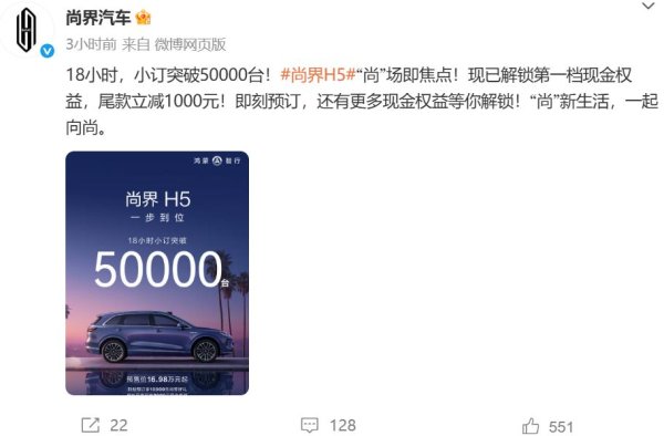 信达配资 尚界H5，18小时小订破5万台！预售价16.98万起，是“华为系”最便宜车型！余承东：做到20万元以下能买到，挑战巨大